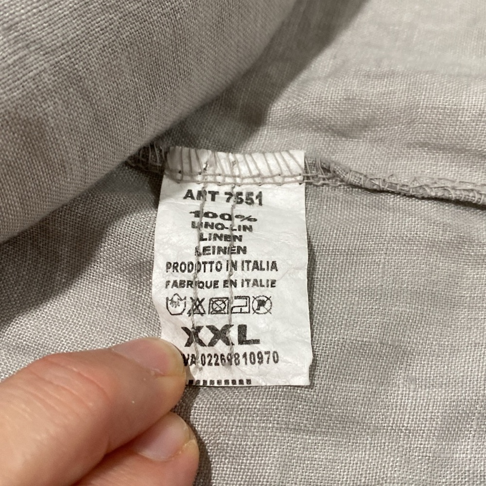 Emporium 100% linen made in Italy tunic dress. Soft grey - Picture 5 of 11